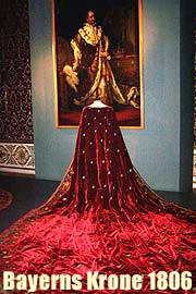 „Bayerns Krone 1806 – 200 Jahre Königreich Bayern“. Sonderausstellung der Bayerischen Schlösserverwaltung in der Münchner Residenz (Foto: Staatl. Schloesserverwaltung)
